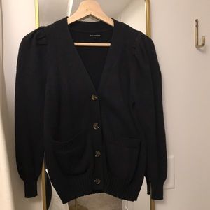 Puff Sleeve Button Cardigan